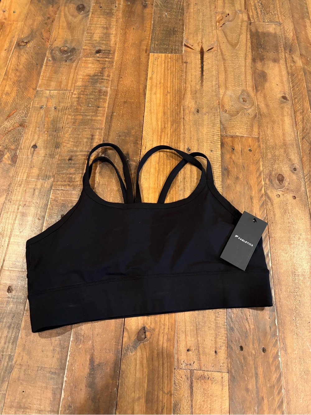 Fabletics Black Double-Strap Sports Bra